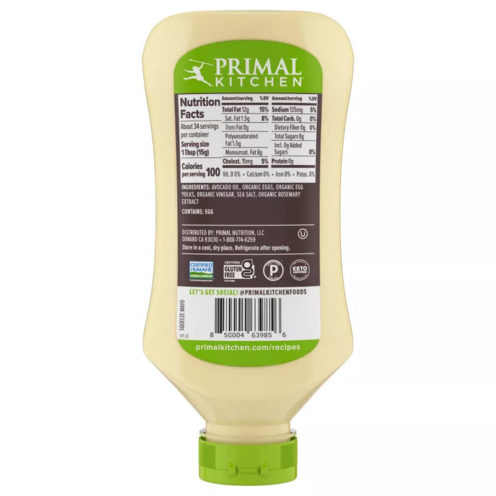 Primal Kitchen Mayo Avocado Oil Squeeze 17 oz