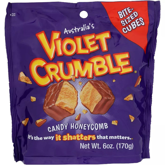 Violet Crumble Milk Chocolate Honeycomb Cubes Bag 6 oz