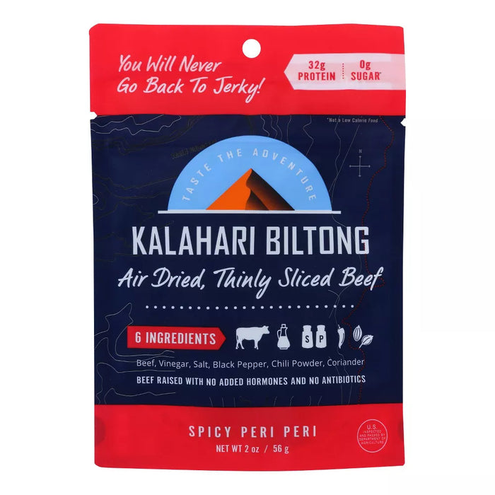 Kalahari Snacks Biltong Spicy Peri Peri Air-Dried Sliced Beef 2 oz