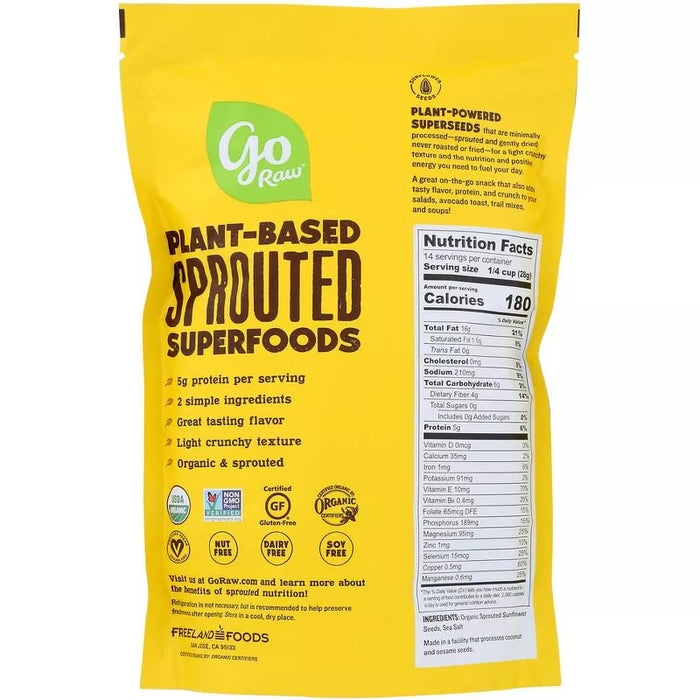Go Raw Organic Sprouted Sunflower Seeds With Celtic Sea Salt 14 oz