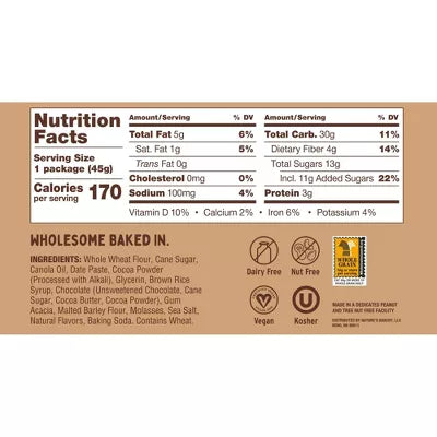 Nature'S Bakery  Brownie Double Chocolate Bar  9.54 Oz