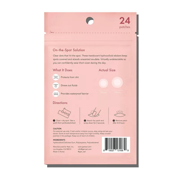 Rael Beauty Miracle Pimple Patch Invisible Spot Cover for Acne 24 CT