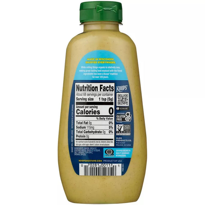 Koops' Organic Dijon Mustard Gluten Free 12 oz