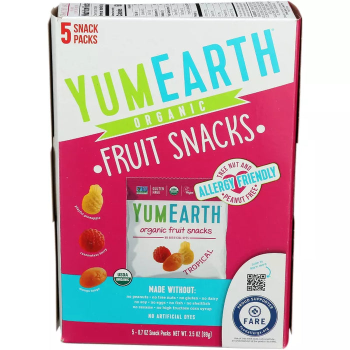 YumEarth  Organic Tropical Fruit Snack 3.5 oz