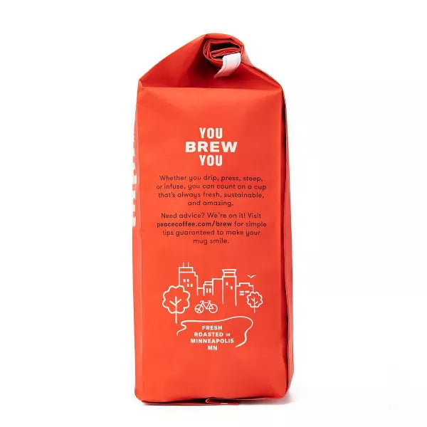 Peace Coffee  Organic Fair Trade Birchwood Blend Medium Roast Ground   12 oz
