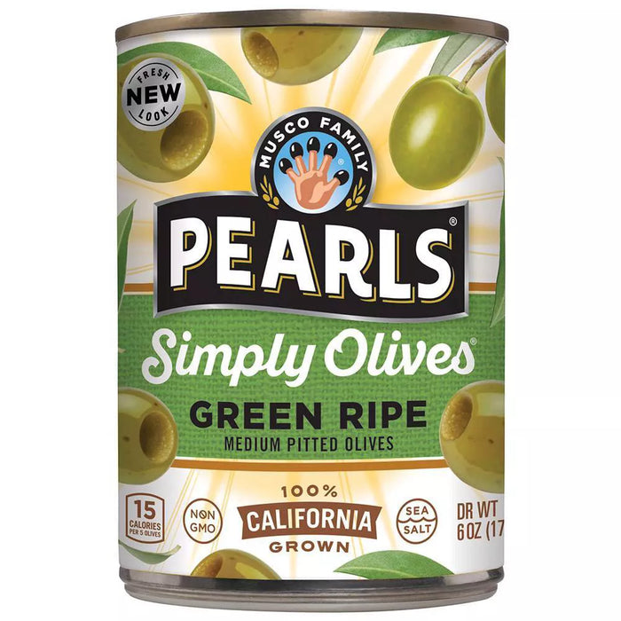 Pearls  Simply Olives Green Ripe Medium Pitted California Olives  6 oz