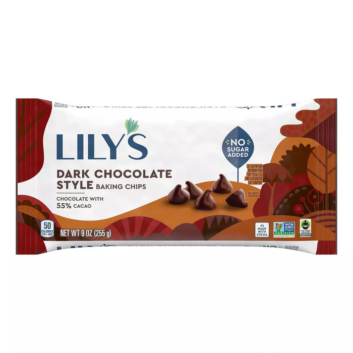 Lily'S  Dark Chocolate Stevia Sweetened Baking Chips   9 Oz