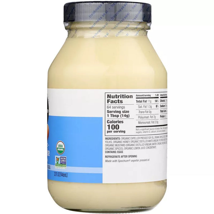 Spectrum Naturals Organic Mayonnaise With Cage Free Eggs 32 oz