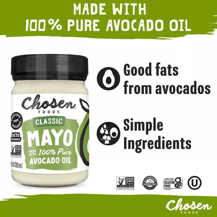 Chosen Foods 100% Avocado Oil Based Classic Mayo 12 oz