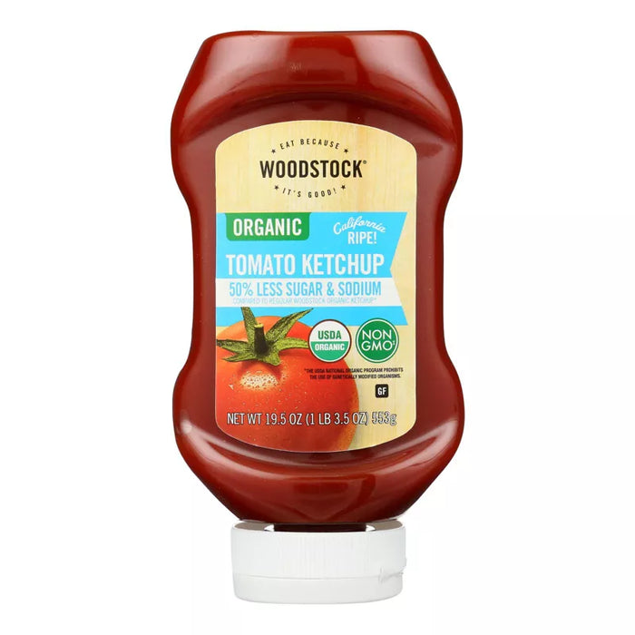 Woodstock Foods Organic Ketchup Less Sodium Sugar 19.5 oz