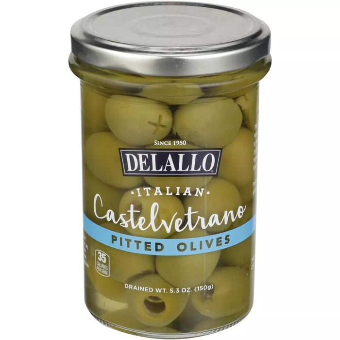 Delallo Castelvetrano Green Pitted Olives 5.3 oz