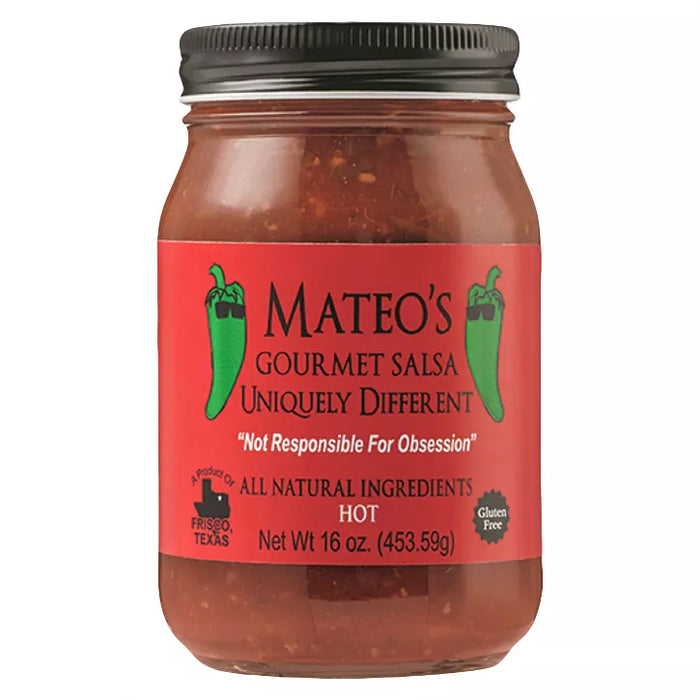 Mateo`s Gourmet Salsa Hot Gluten Free 16 oz