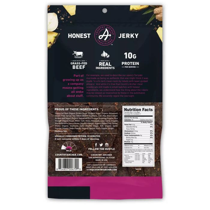Country Archer Jerky Co. Teriyaki Beef Jerky 7 oz