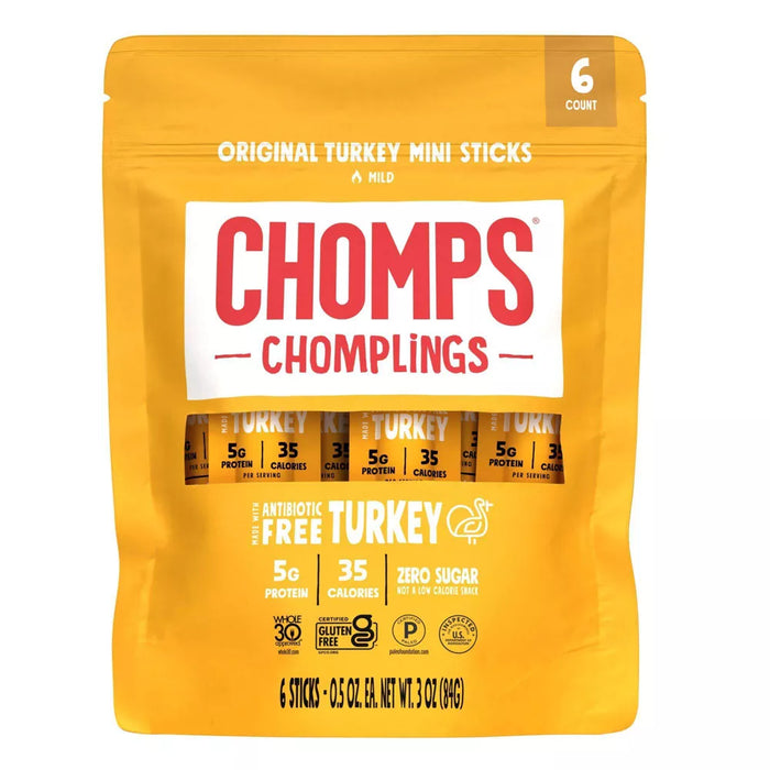 Chomps Mini Mild Original Turkey Sticks 3 oz