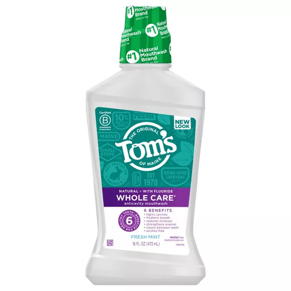 Tom'S Of Maine  Mouthwash Fresh Mint Whole Care  1 Each  16 Oz