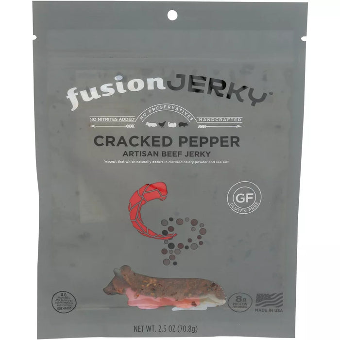 Fusion Jerky Artisan Beef Jerky Cracked Pepper 2.5 oz