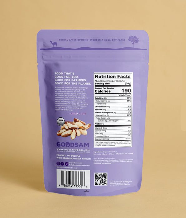 Goodsam Organic Brazil Nuts Raw Unsalted 8 oz