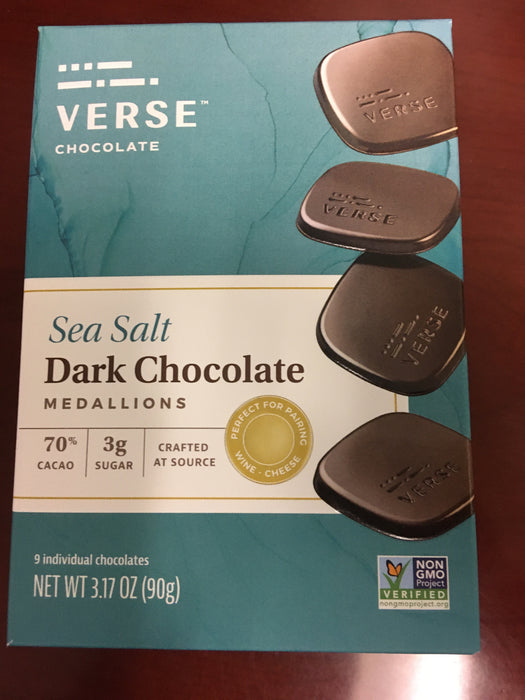 Verse Chocolate Sea Salt Dark Chocolate Squares 3.17 OZ