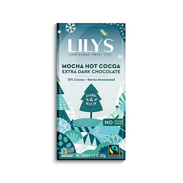 Lily'S  Extra Dark Chocolate Bar Mocha Hot Cocoa Bar   2.8 Oz