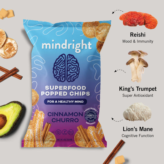 Mindright Superfood Popped Cinnamon Churro Chips 1 Oz