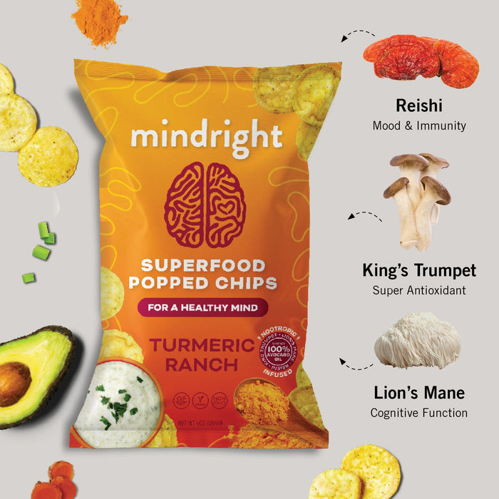 Mindright Turmeric Ranch Popped Chips 1 Oz