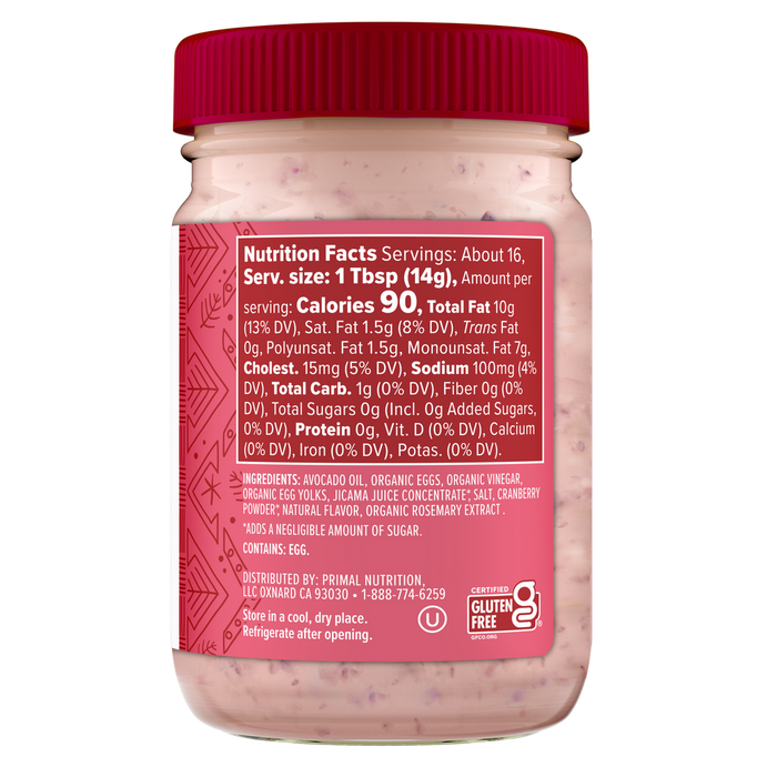 Primal Kitchen Cranberry Mayo Spread Dip 8 oz