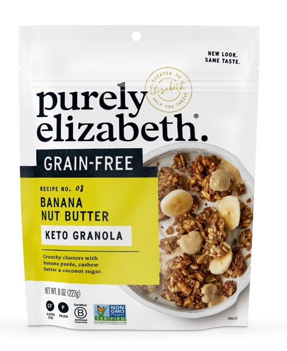 Purely Elizabeth  Grain Free Granola Gluten Free Banana Nut Butter   8 Oz