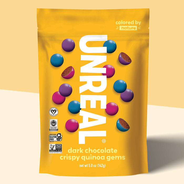 Unreal  Crispy Quinoa Chocolate Gems Dark Chocolate   5 Oz