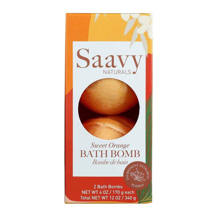 Saavy Naturals Bath Bomb Duo, Sweet Orange 12 Oz