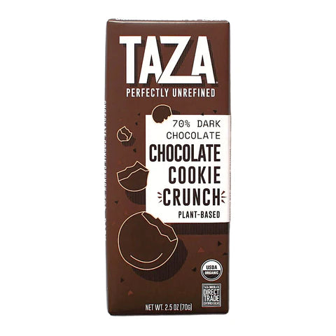 Taza 70% Dark Chocolate Cookie Crunch Bar  2.5 OZ