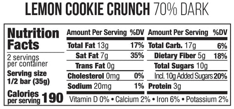 Taza Chocolate Lemon Cookie Crunch Dark Chocolate 2.5 Oz