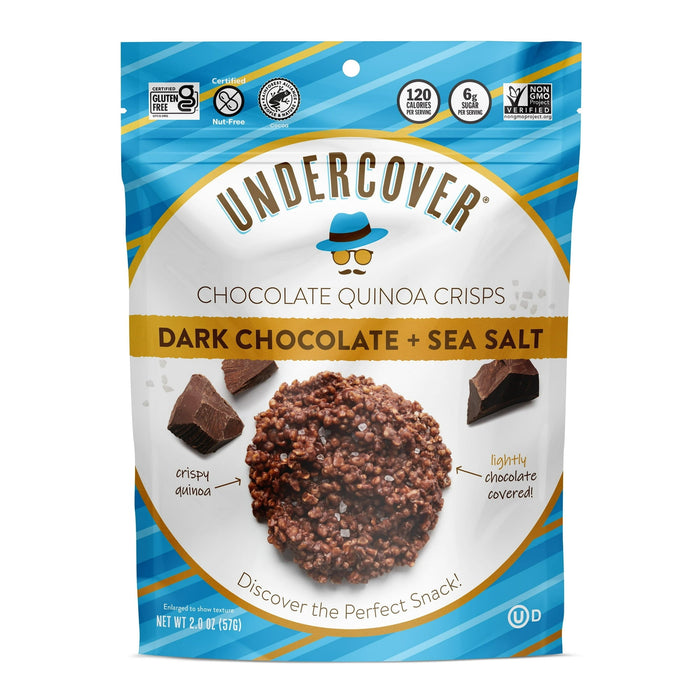 Undercover Chocolate Quinoa Crisps Dark Chocolate & Sea Salt 2 Oz