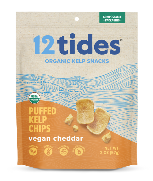 12 Tides Kelp Chips Og2 Vegan Cheddar 2 OZ