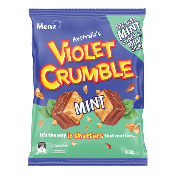 Violet Crumble CUBES HONEYCOMB MINT 6 OZ