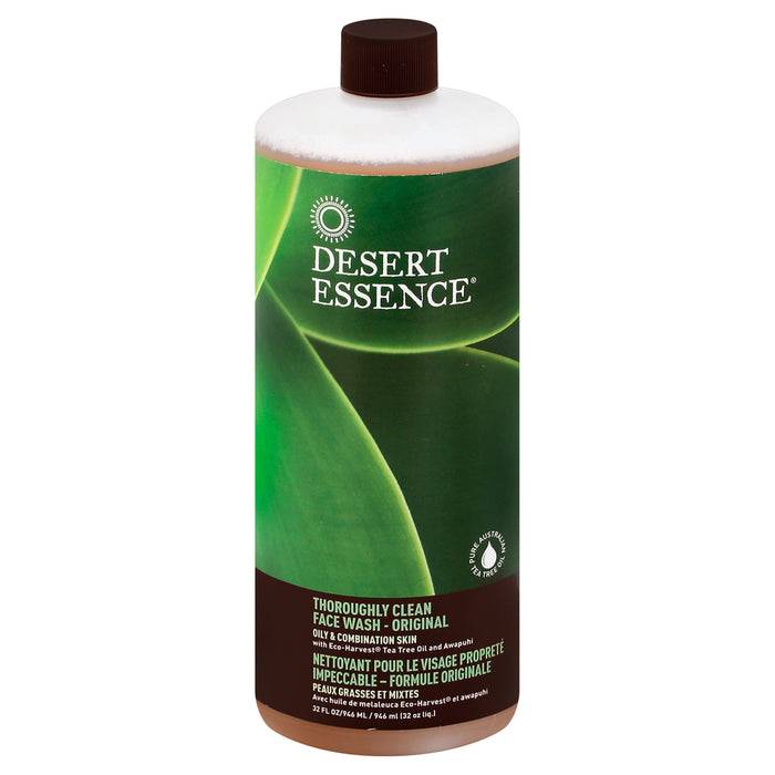 Desert Essence Clean Face Wash Original Oily And Combination 32 Oz