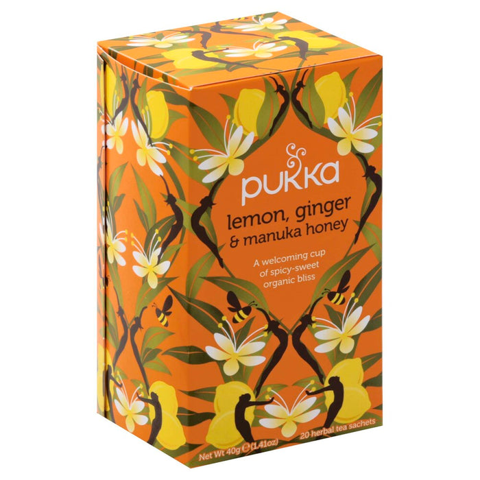 Pukka Organic Lemon Ginger Manuka Honey Tea 20 Count