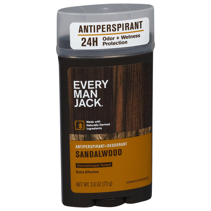 Every Man Jack Deodorant Antiperspirant Sandalwood 2.6 Oz