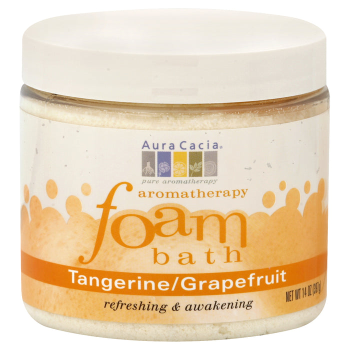 Aura Cacia Refreshing Tangerine Grapefruit Aromatherapy Foam Bath 14 Oz