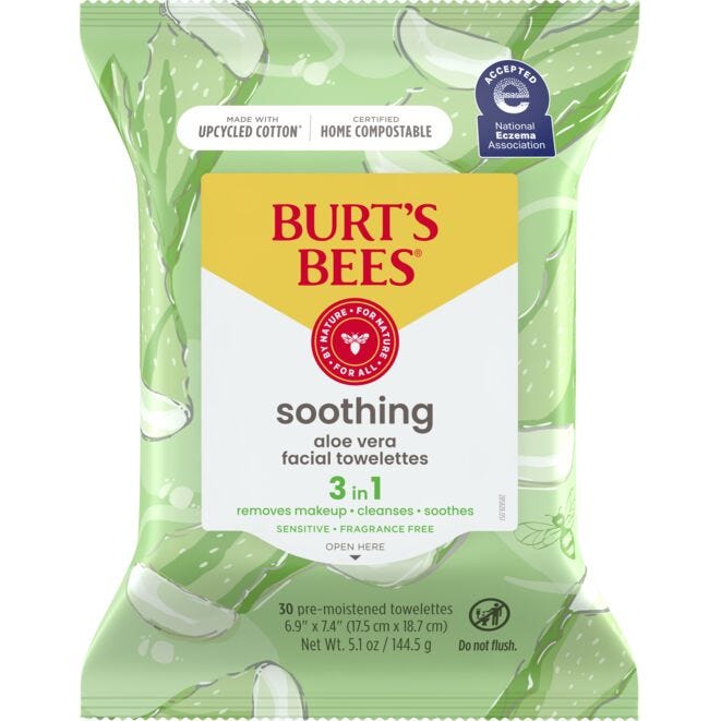 Burt'S Bees Sensitive Facial Cleanser And Makeup Remover Wipes