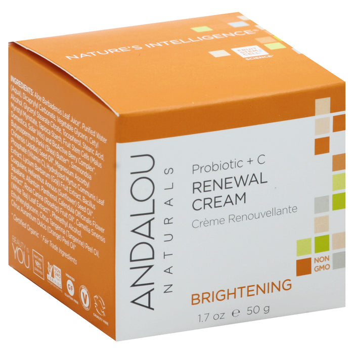 Andalou Naturals Renewal Cream Brightening Probiotic Plus C 1 Each 1.7 Oz