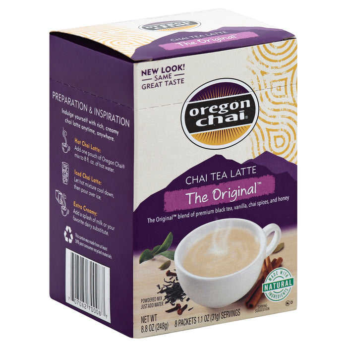 Oregon Chai Chai Tea Latte Mix Original Flavor Box 8 Ct