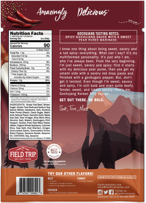 Field Trip Gochujang Korean BBQ All Natural Beef Jerky, 1 oz