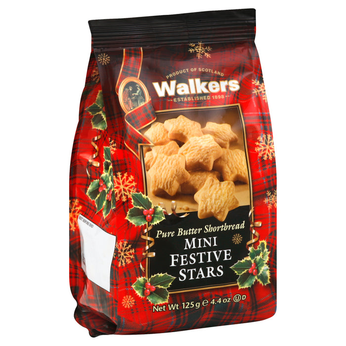 Walker`S Shortbread  Cookies Mini Festive Stars  4.4 Oz