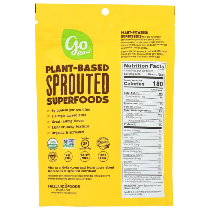 Go Raw Organic Sprouted Sunflower Seeds With Sea Salt 4 oz