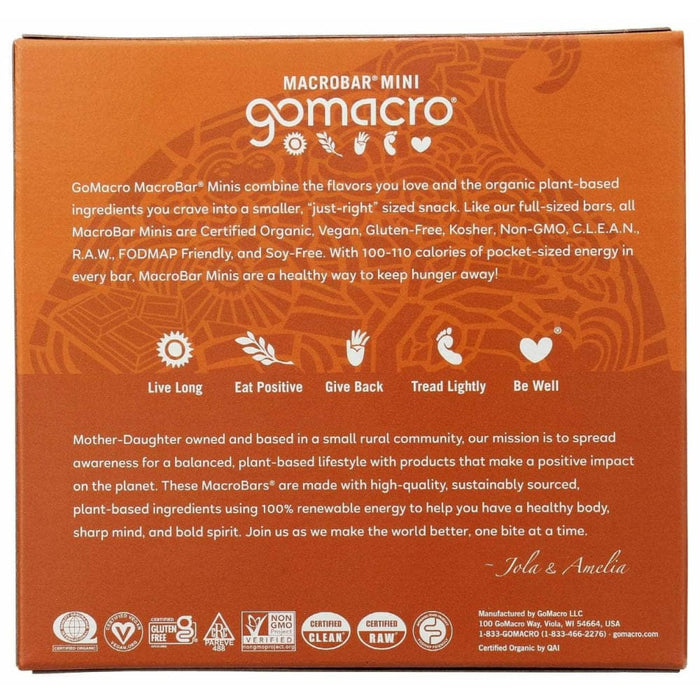 Gomacro  Organic Macrobar Mini Double Chocolate Peanut Butter Chip   7.1 Oz