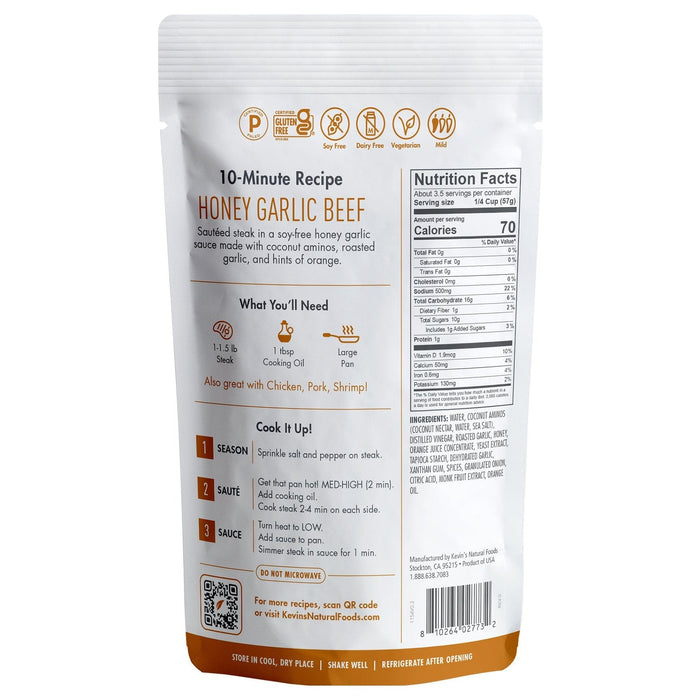 Kevin's Honey Garlic Sauce 7 oz