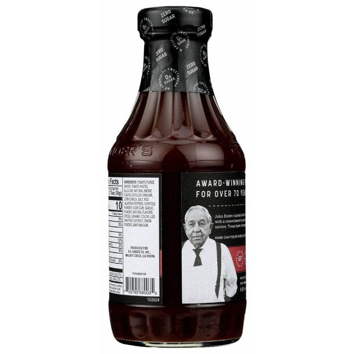 Kinder`s Zero Sugar Smoked Red Jalapeno Barbeque Sauce 17.5 oz