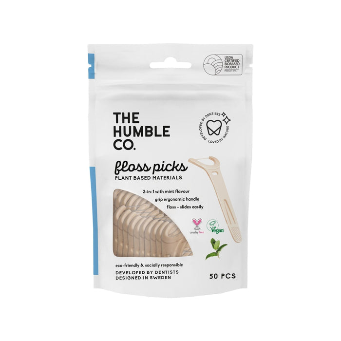 The Humble Co Floss Picks Grip 50 CT