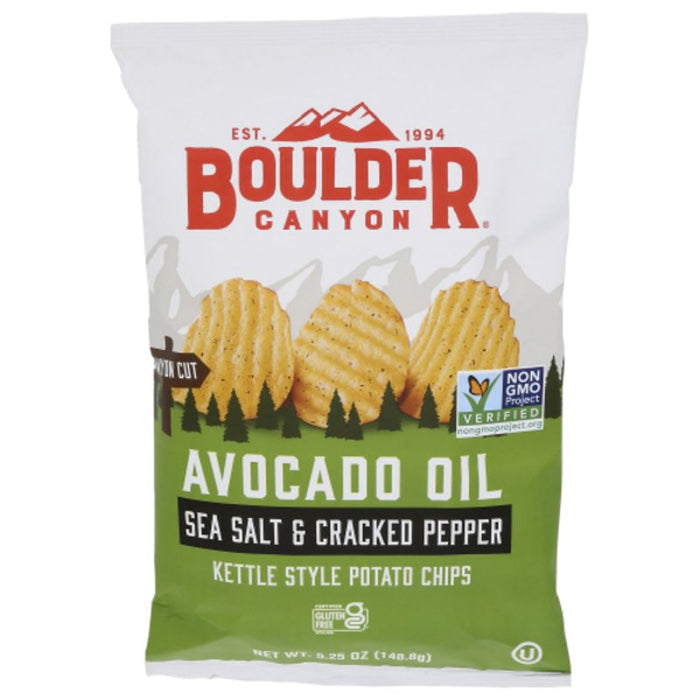 Boulder Canyon Potato Chips Gluten Free Avocado Oil Sea Salt Pepper 10 oz