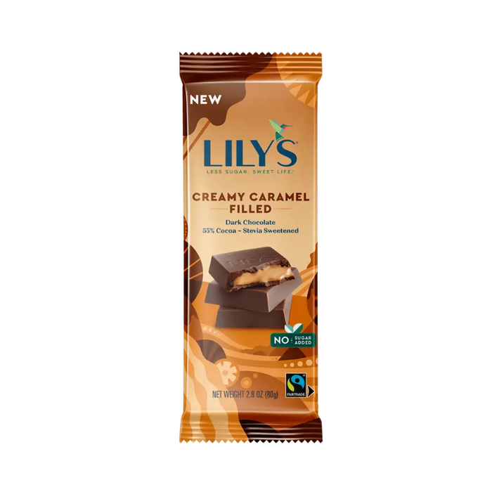 Lily'S  Dark Chocolate Creamy Caramel Filled Bar   2.8 Oz